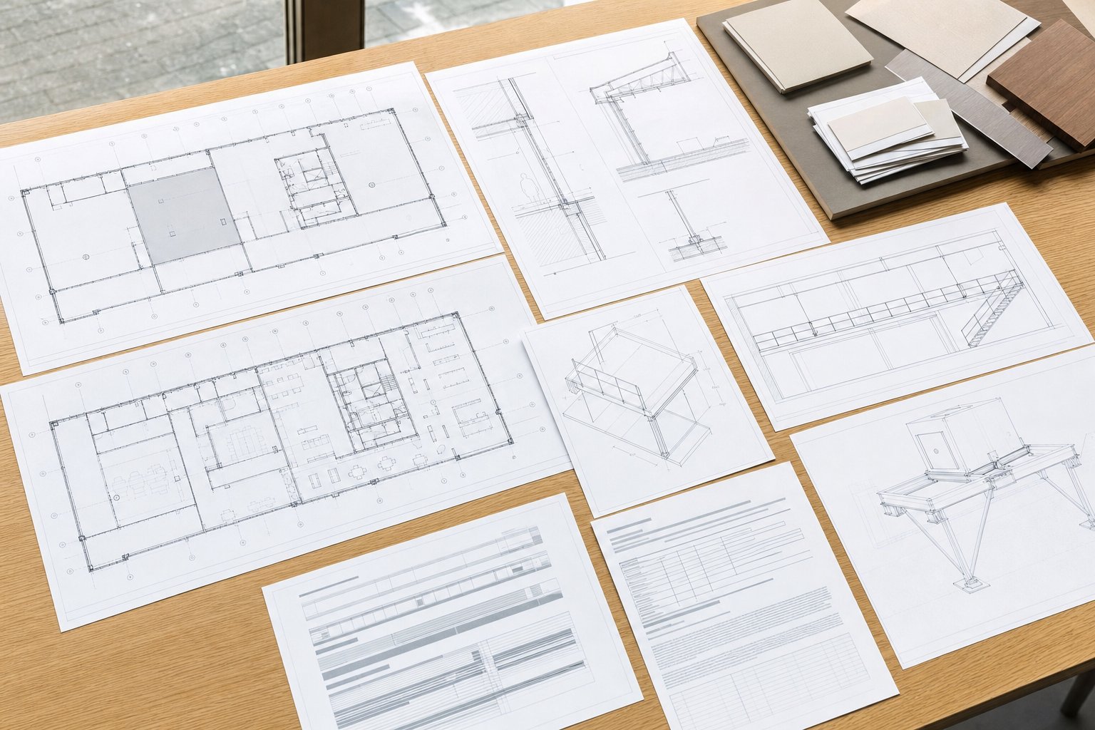 Tenant improvement plans with structural opening, mezzanine, and rooftop equipment details